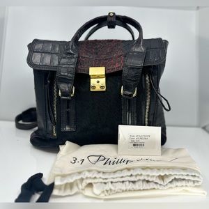 3.1 Phillip Lim Pashli Medium Satchel in Ant. Red/cBlack